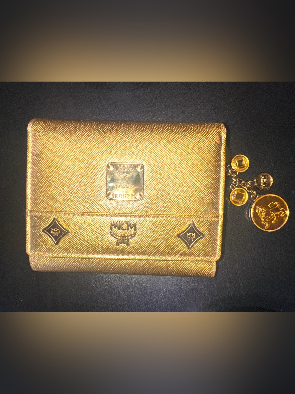 Authentic MCM Leather Wallet w/ Original Logo Charms | Vintage Collector Piece